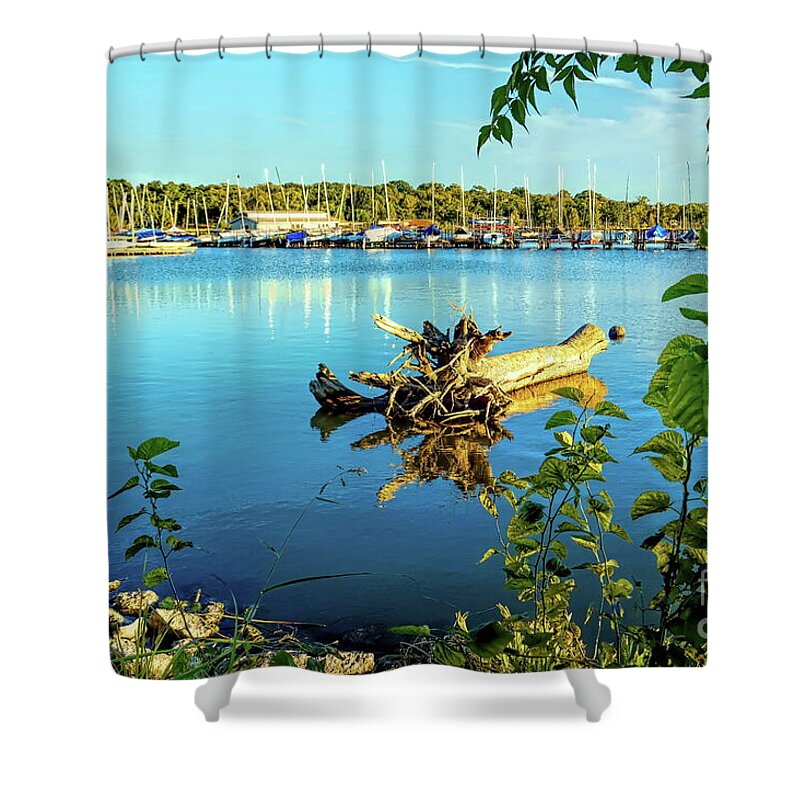 Drift Shower Curtain featuring the photograph Early Sunset Reflections by Diana Mary Sharpton