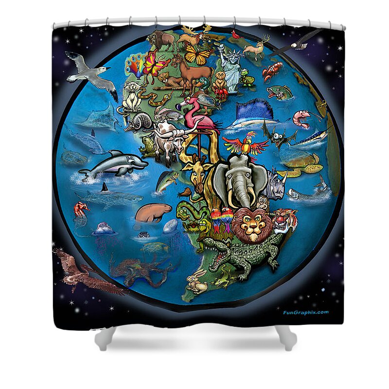 Earth Shower Curtain featuring the painting Earth by Kevin Middleton
