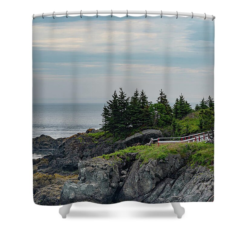 Lighthouse Shower Curtain featuring the photograph East Quoddy Lighthouse by Lynn Thomas Amber