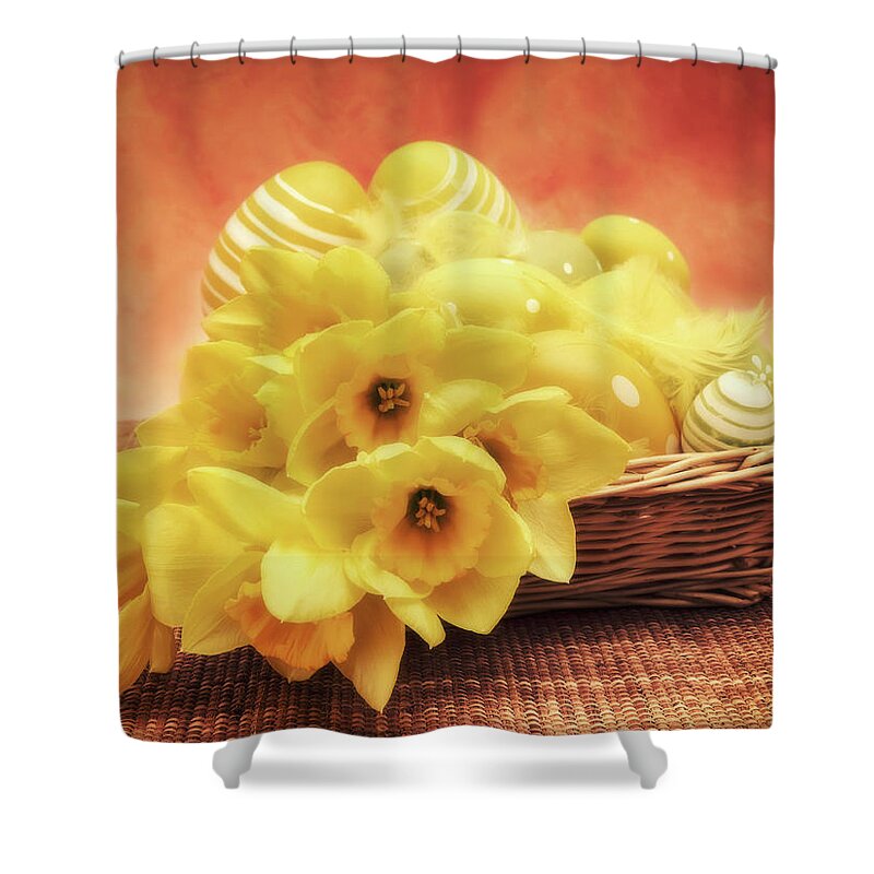 Easter Basket Shower Curtain featuring the photograph Easter Basket by Wim Lanclus