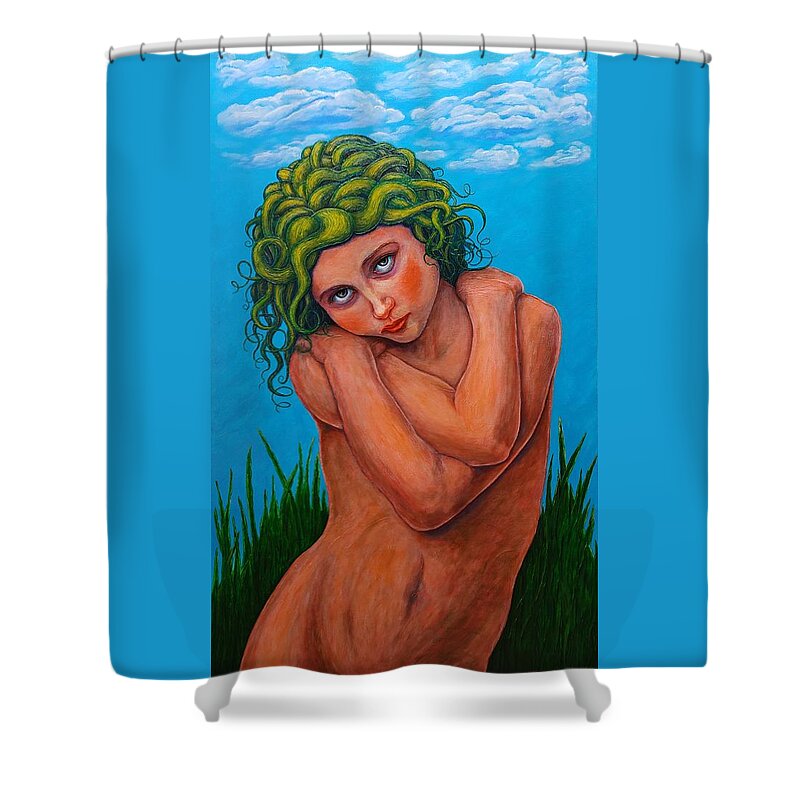 Ecology Shower Curtain featuring the painting Ecology by Vladimir Frolov