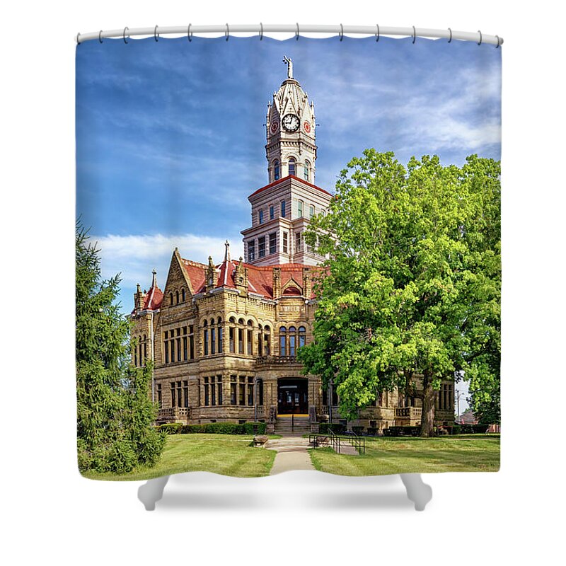 Edgar County Courthouse Shower Curtain featuring the photograph Edgar County Courthouse - Paris, Illinois by Susan Rissi Tregoning