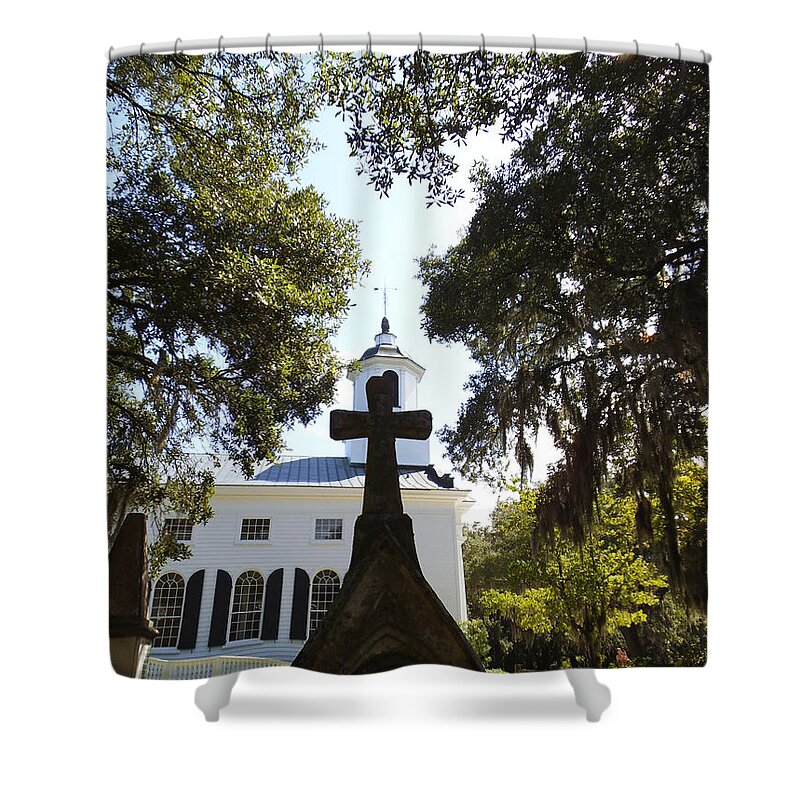  Shower Curtain featuring the photograph Edisto Crosses by Heather E Harman