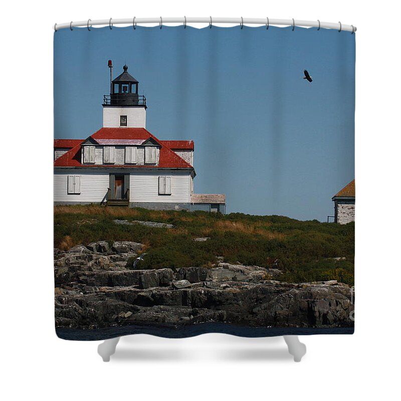 Maine Shower Curtain featuring the photograph Egg Rock Lighthouse at Bar Harbor by Dora Sofia Caputo