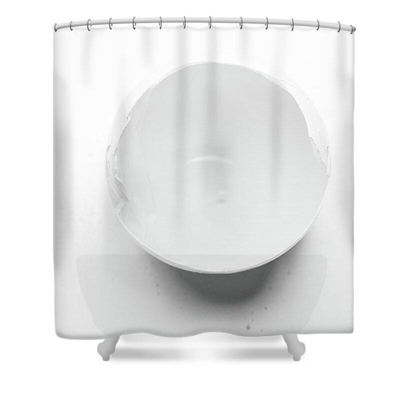 Food Shower Curtain featuring the photograph Egg Shell by Amelia Pearn