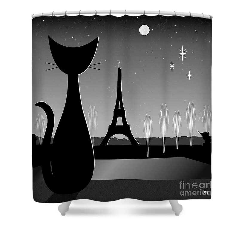 Eiffel Tower Shower Curtain featuring the digital art Eiffel Tower by Donna Mibus