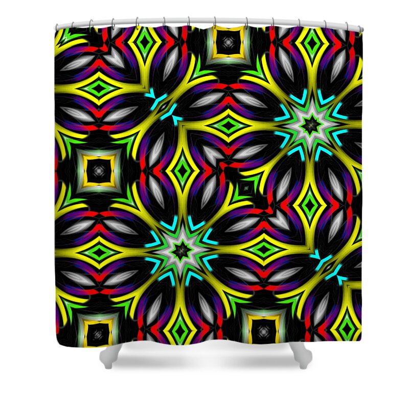 Electric Shower Curtain featuring the digital art Electric Connection by Designs By L