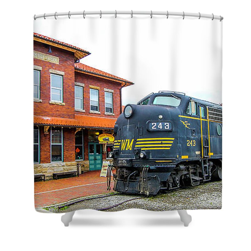 Train Station Shower Curtain featuring the photograph Elkins West Virginia Depot by Dale R Carlson