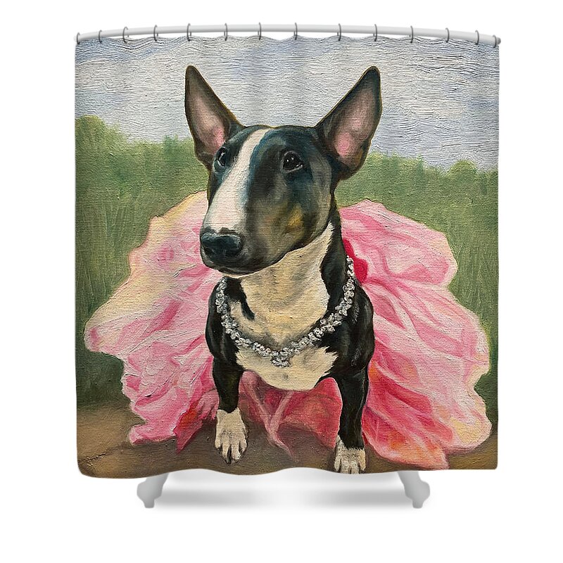 Commissioned Shower Curtain featuring the painting Elly Mae by Jindra Noewi
