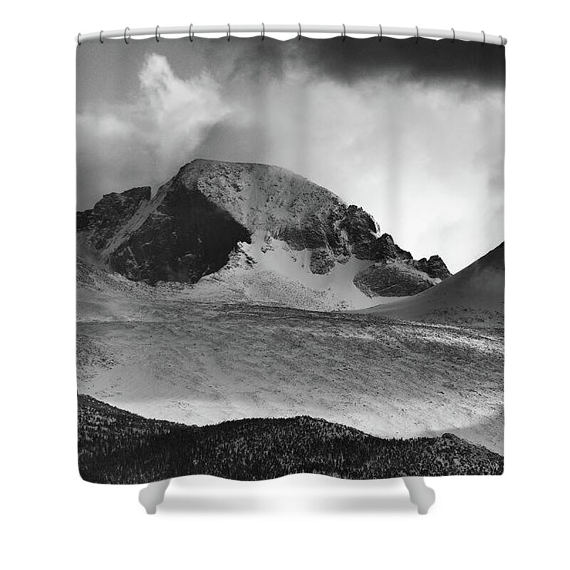 Longs Peak Shower Curtain featuring the photograph Emerge by Darren White