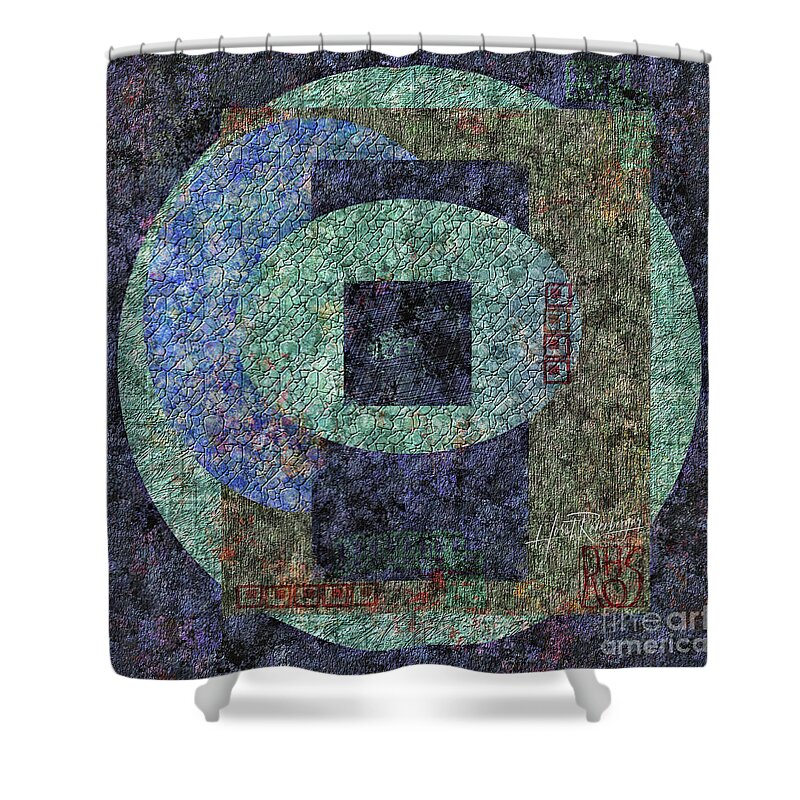 Abstract Shower Curtain featuring the painting Emotions Turn In A Circle by Horst Rosenberger