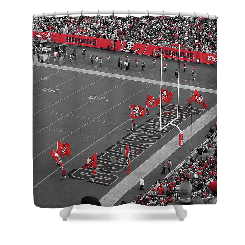 Flag Shower Curtain featuring the digital art Endzone by Chauncy Holmes