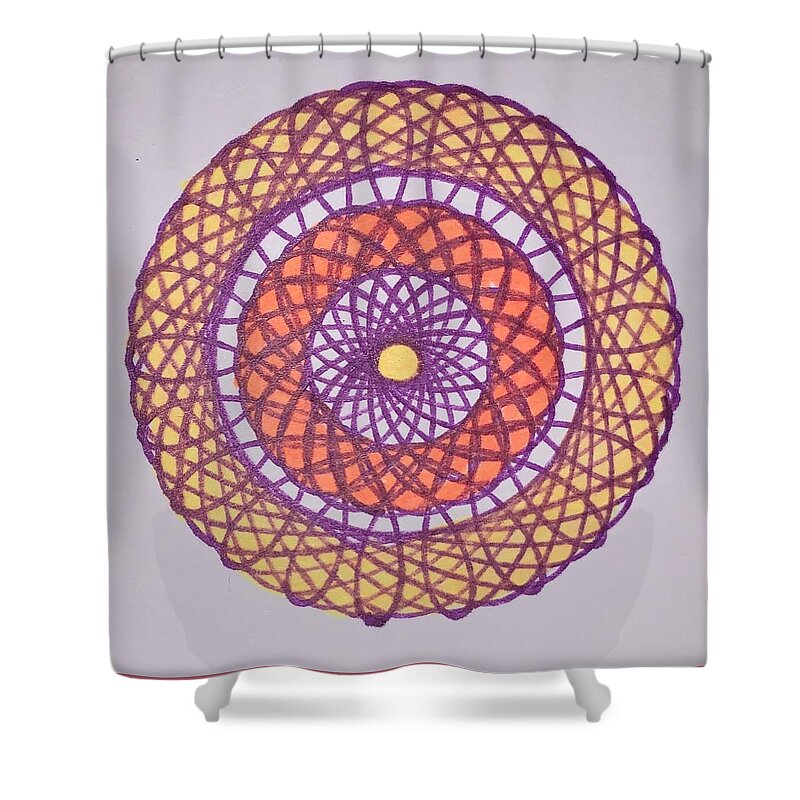 Energy Shower Curtain featuring the drawing Energetic Portal #4 by Steve Sommers