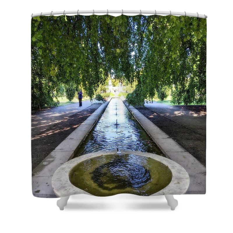 Garden Shower Curtain featuring the photograph Entry to the Walled Garden by Annalisa Rivera-Franz