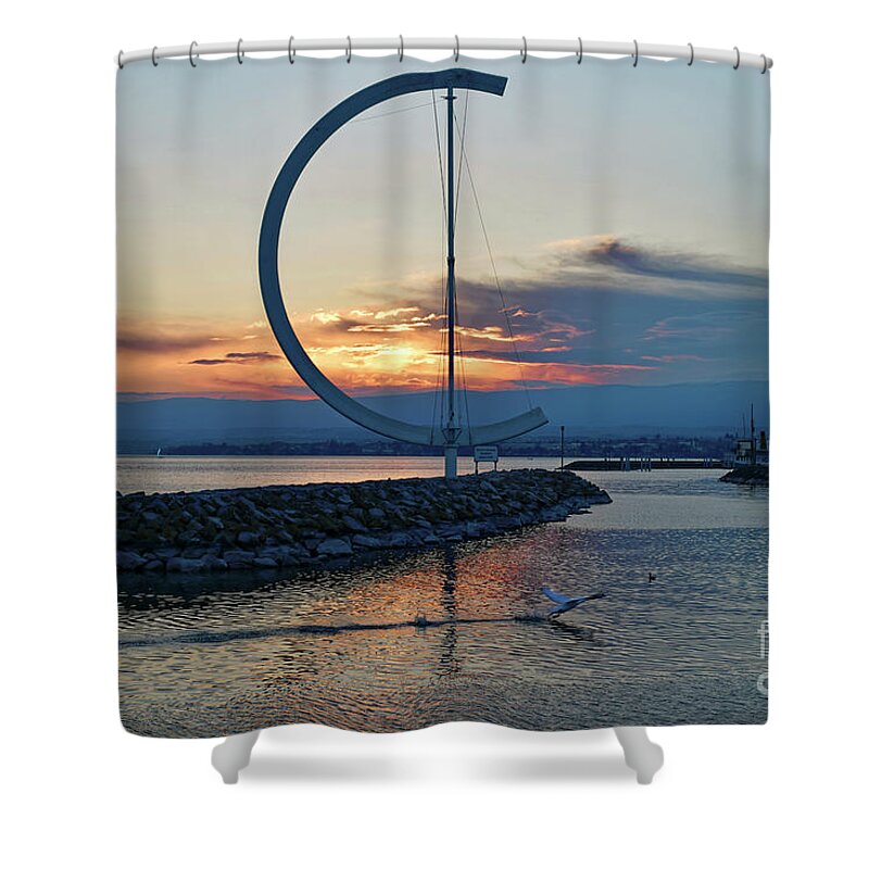 Horizontal Shower Curtain featuring the photograph Eole At Ouchy by Catherine Sullivan
