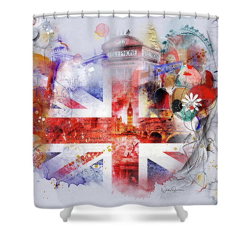 England Shower Curtain featuring the digital art Epoch by Nicky Jameson