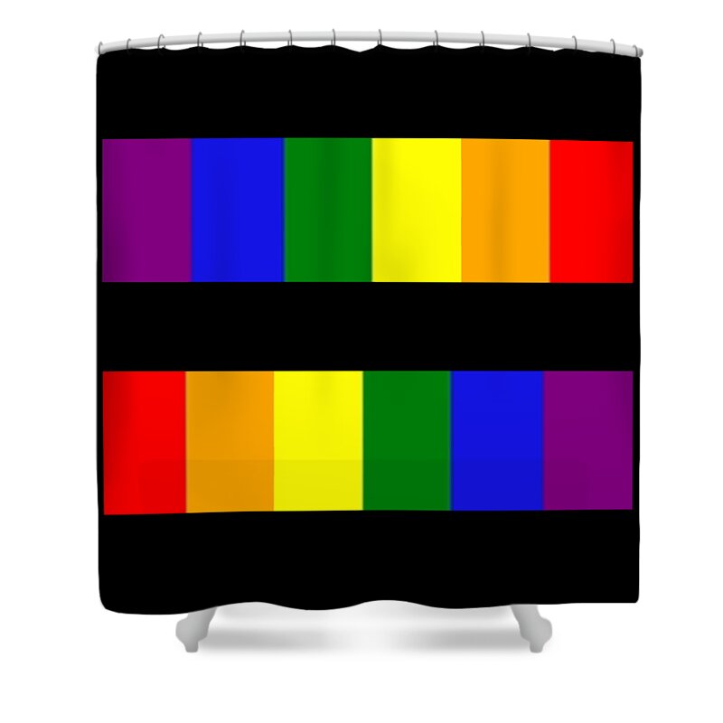T Shirt Shower Curtain featuring the painting Equal Sign Gay Pride Rainbow Equality LGBT Tees Gift Short-Sleeve Unisex T-Shirt by Tony Rubino