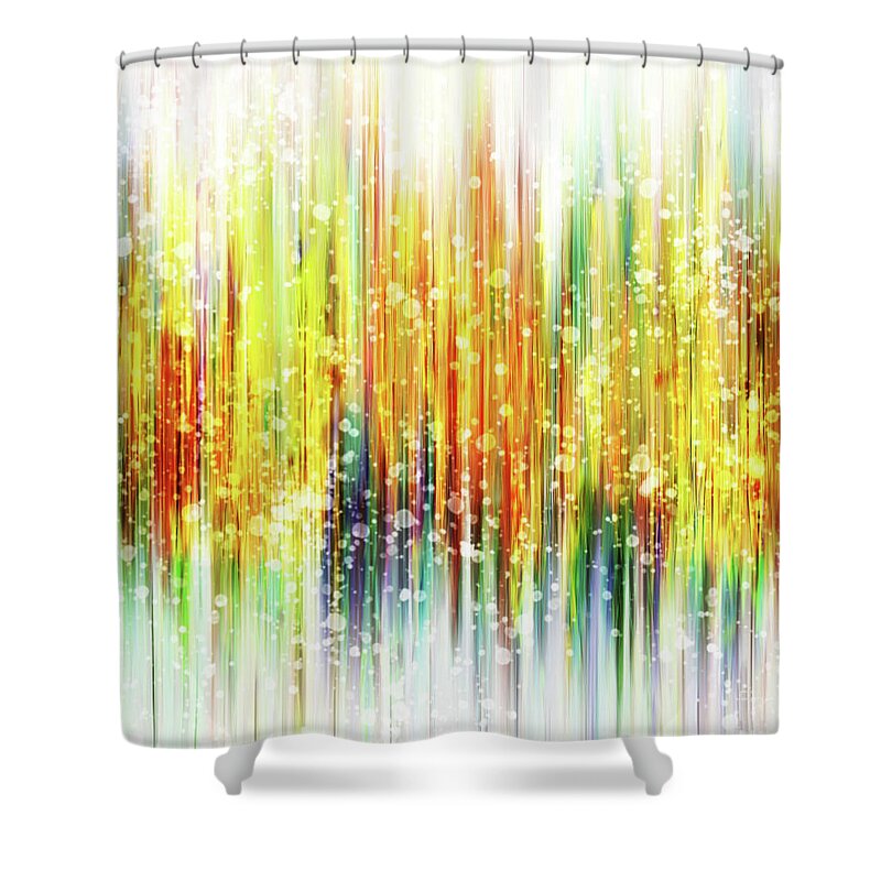 Abstract Shower Curtain featuring the painting Equally and Primarily Delightful by Neece Campione