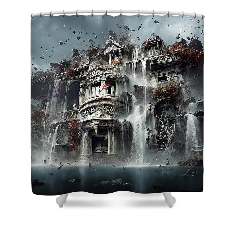  Shower Curtain featuring the digital art Eroding Memory by George Grie
