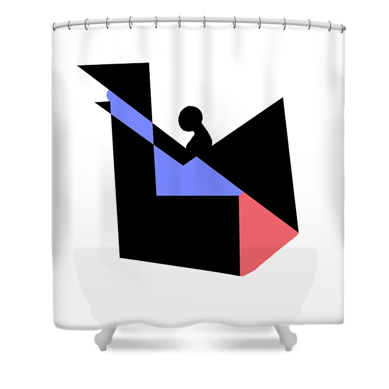 Abstract In The Living Room Shower Curtain featuring the digital art Escalator by David Bridburg