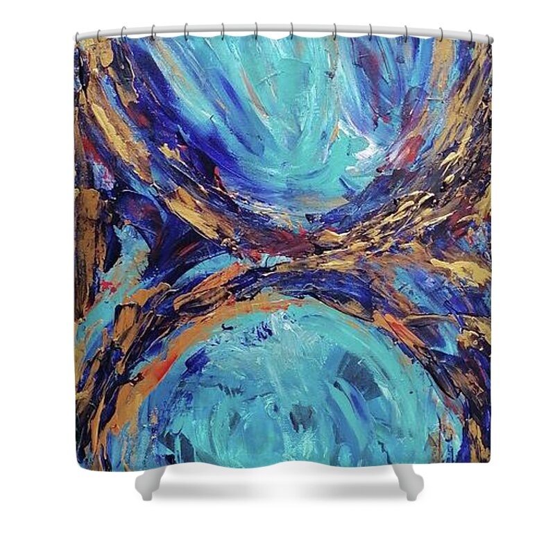 Nature Shower Curtain featuring the painting Eternity by Leonida Arte