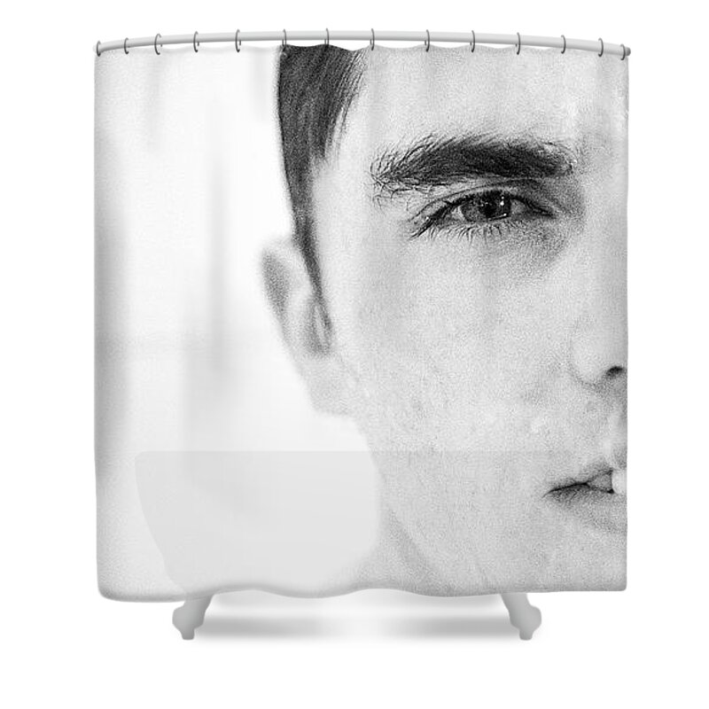Wetlook Shower Curtain featuring the photograph Ethan in the Shower by Jim Whitley