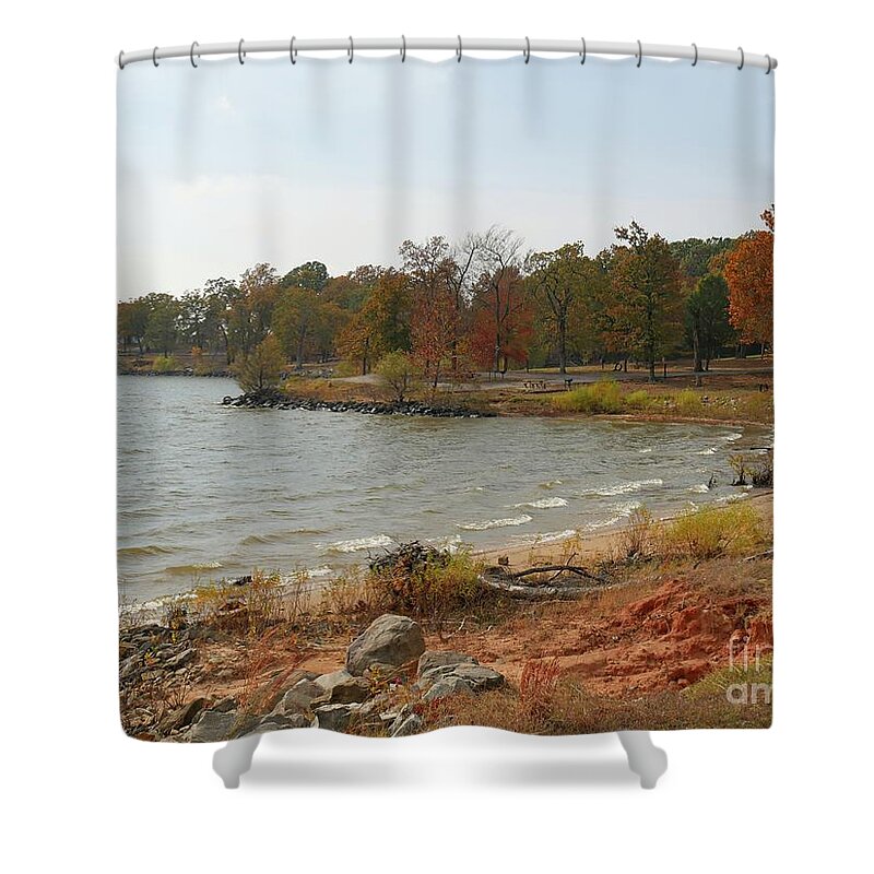 Eufala Shower Curtain featuring the photograph Eufala Lake in Autumn by On da Raks