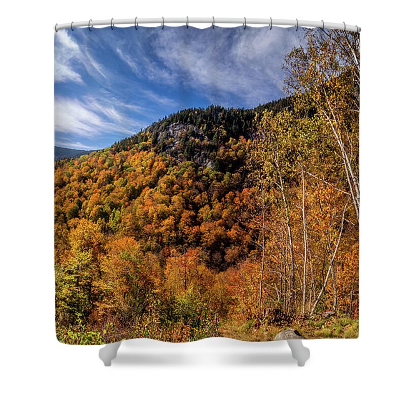 Autumn Foliage Shower Curtain featuring the photograph Evans Notch towards Beans Purchase by Jeff Folger