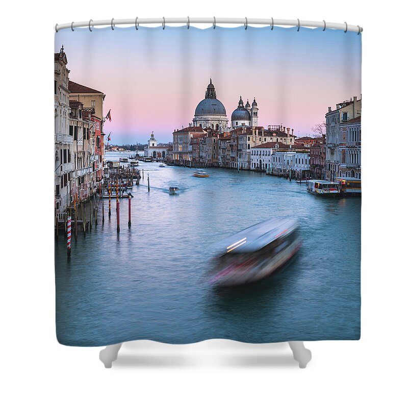 Venice Shower Curtain featuring the photograph Evening in Venice by Randy Lemoine