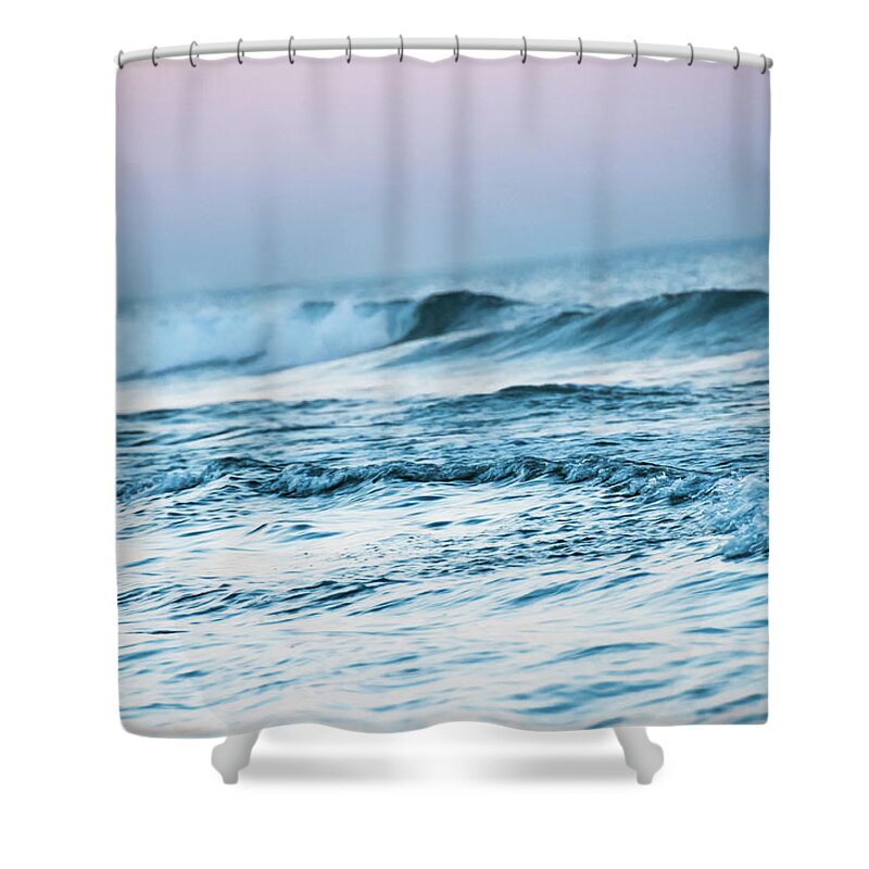 Waves Shower Curtain featuring the photograph Evening Waves by Naomi Maya
