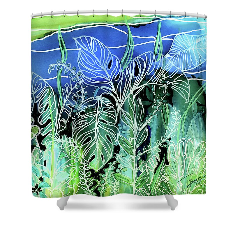  Shower Curtain featuring the painting Everglades by Julie Tibus