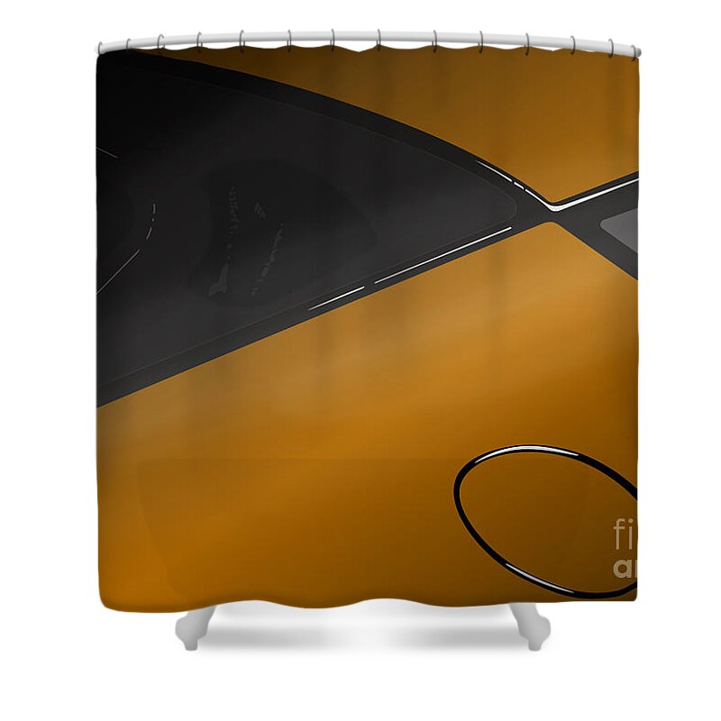 Sports Car Shower Curtain featuring the digital art Evora X Design Great British Sports Cars - Burnt Orange by Moospeed Art