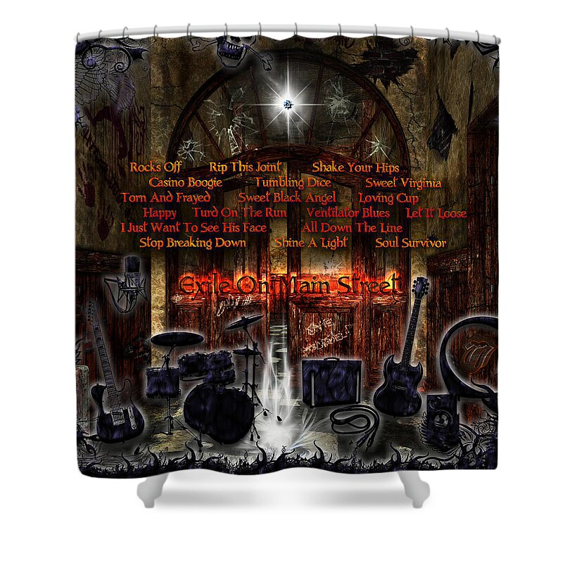 Exile On Main Street Shower Curtain featuring the digital art Exile On Main Street by Michael Damiani