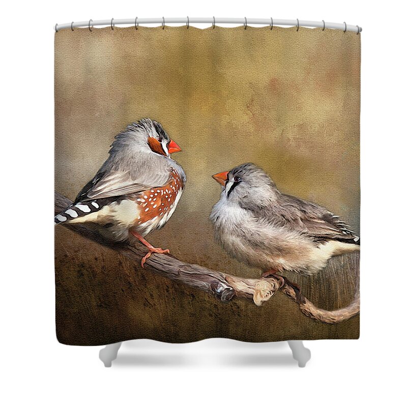 Finch Shower Curtain featuring the photograph Exotic Zebra Finch by Theresa Tahara