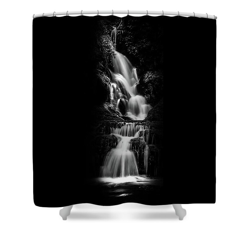 Black And White Waterfall Shower Curtain featuring the photograph Expressive by Az Jackson