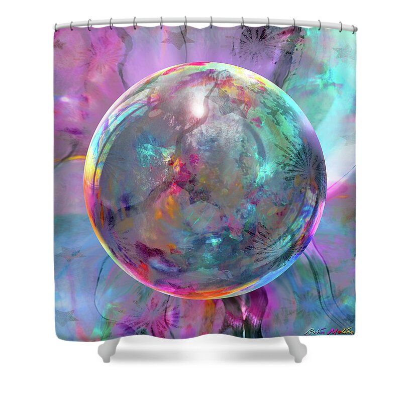 Candy Abstract Shower Curtain featuring the digital art Eye Candy by Robin Moline