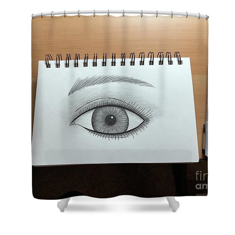 Shower Curtain featuring the digital art Eye challenge by Donna Mibus