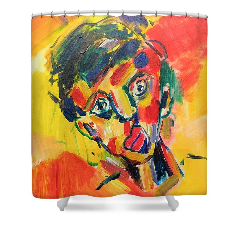 Abstract Painting Shower Curtain featuring the painting Mr Bojangles by Scott Sladoff