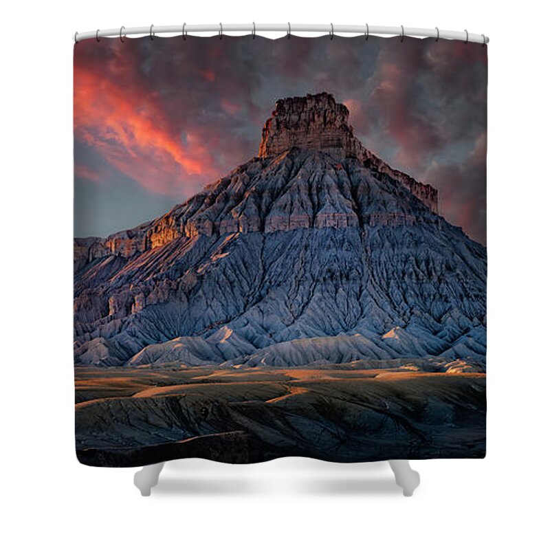 Utah Shower Curtain featuring the photograph Factory Butte Sunset by Michael Ash