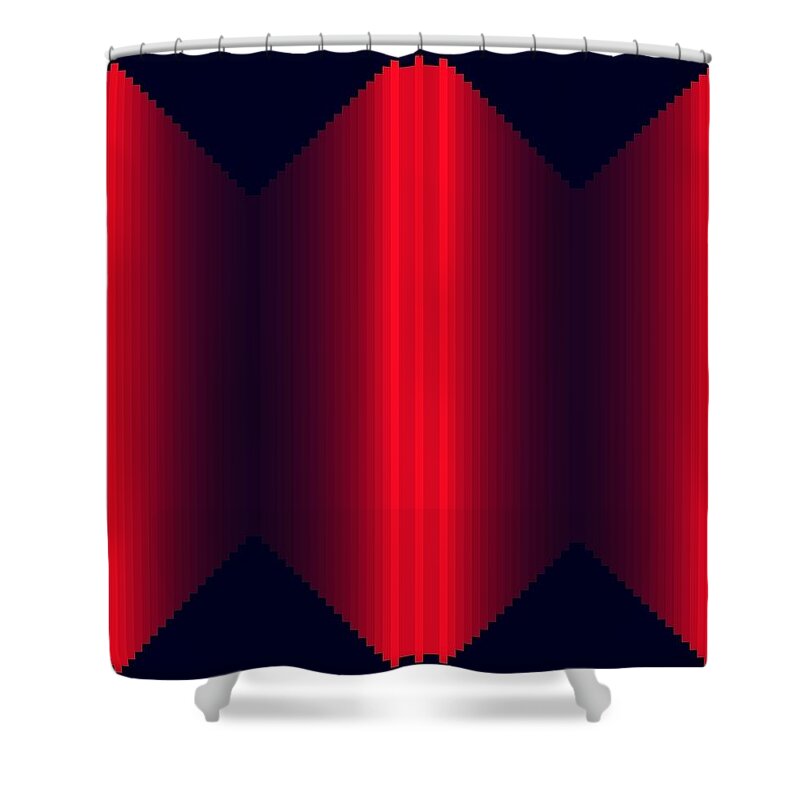 Cellular Shower Curtain featuring the digital art Fading Red Bars by Daniel Reed