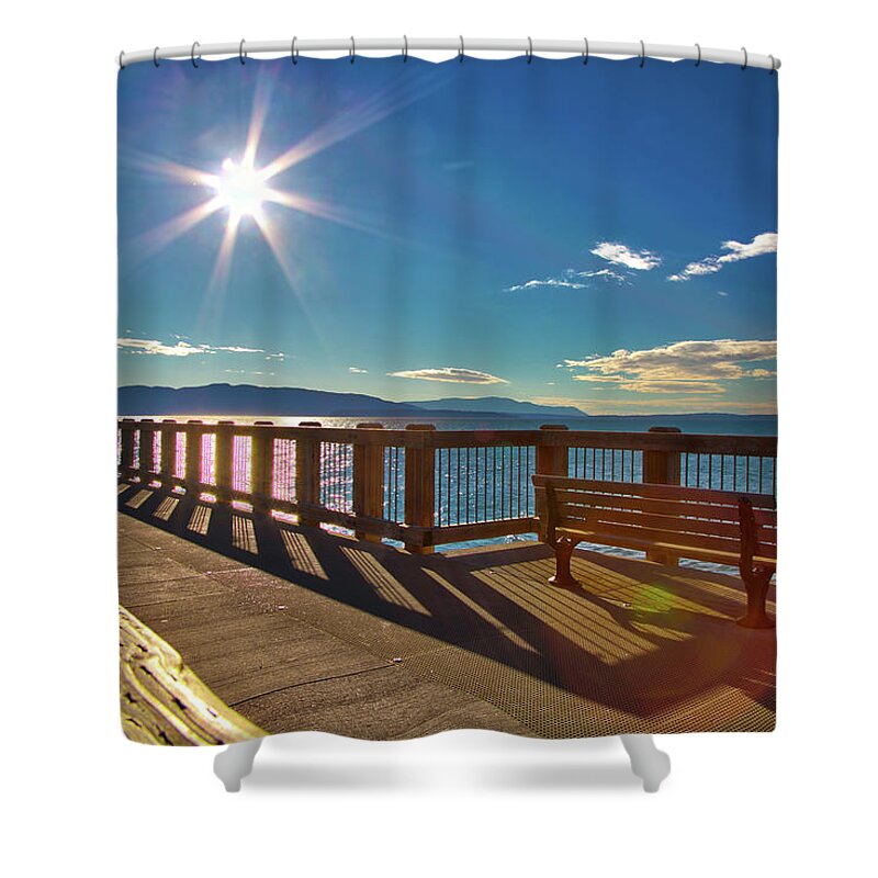 Fairhaven Shower Curtain featuring the photograph Fairhaven Boardwalk by Monte Arnold