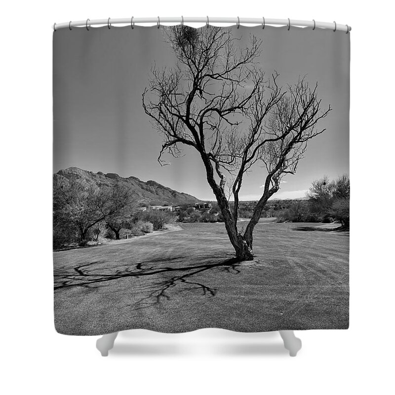 Arizona Shower Curtain featuring the photograph Fairway Tree by Jerry Abbott
