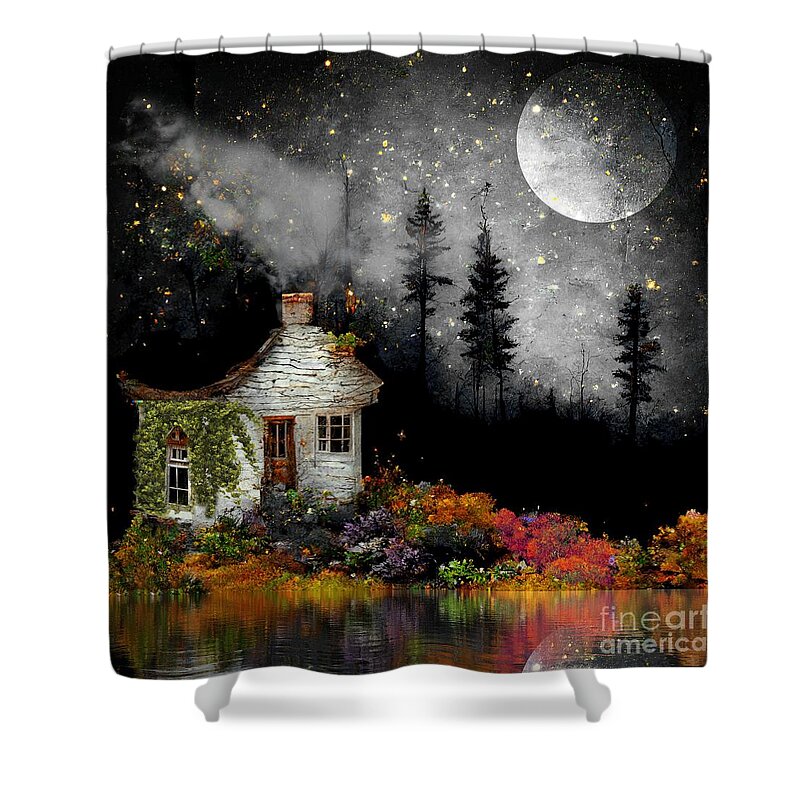 Fairy Forest Shower Curtain featuring the painting Fairy Forest II by Mindy Sommers