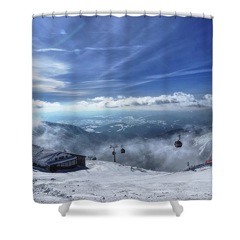 Hoarfrost Shower Curtain featuring the photograph Fairy-tale view on cottage in Chopok in Low Tatras by Vaclav Sonnek