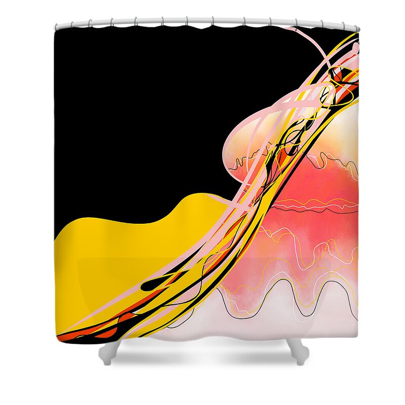  Shower Curtain featuring the digital art Fall Fire by Amber Lasche