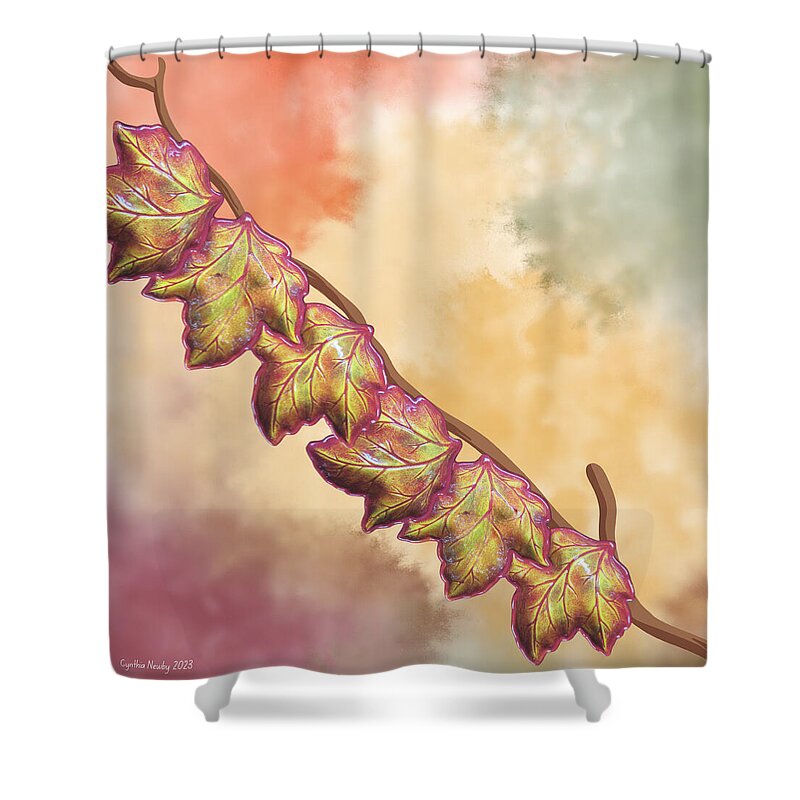 Ai Shower Curtain featuring the digital art Fall Leaves by Cindy's Creative Corner