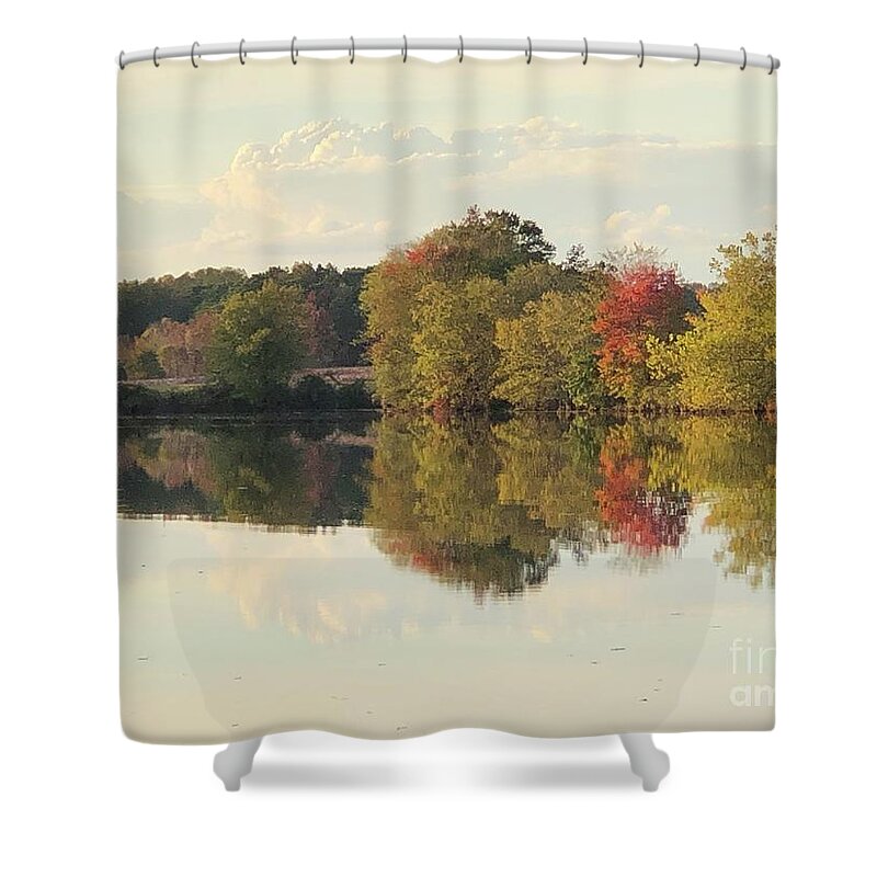 Johnson Millpond Shower Curtain featuring the photograph Johnson Mill Pond Virginia Falling in Love 9 by Catherine Wilson