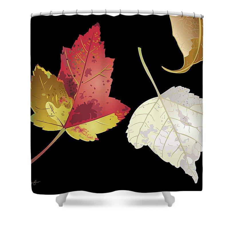 Fall Colors Shower Curtain featuring the painting Falling Leaves by Susan Spangler