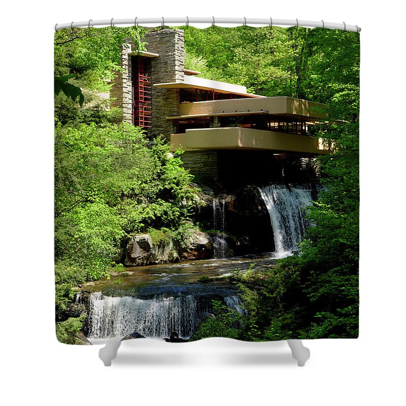 Frank Lloyd Wright Shower Curtain featuring the photograph Fallingwater House - Pennsylvania by Doc Braham