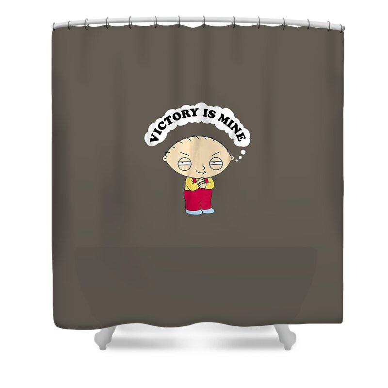 Family Guy Thoughts Of Victory Shower Curtain featuring the digital art Family Guy Thoughts of Victory by Ralphie Irene